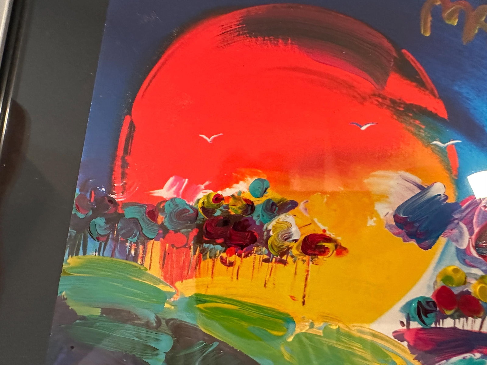 Peter Max Acrylic Painting HAND Painted & Signed Without Borders One of a kind Artwork Framed With - 2