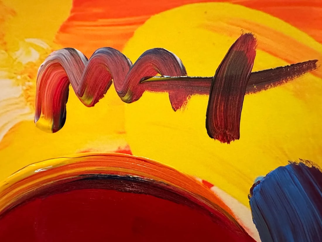 Peter Max Acrylic Painting HAND Painted & Signed Heart One of a kind Artwork With COA - 6