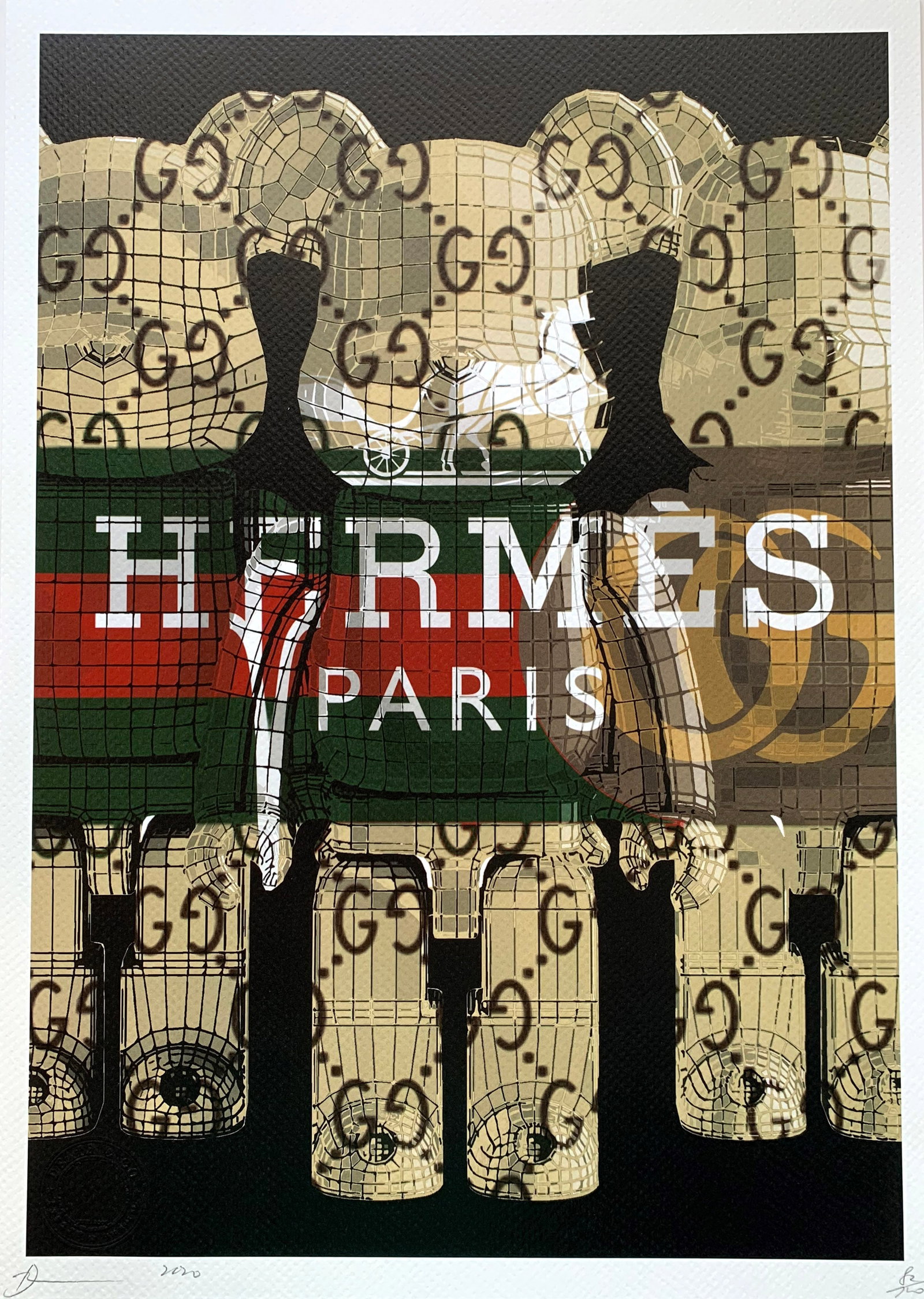Death NYC Hermes: Title: Death NYC Hermes Date/Period:21st Century Materials: Giclee on Fine art 300 gsm paper Size:17 3/4 x 12 1/2 inches Description:Artist: Death NYC, limited edition giclee on paper, out of eddition