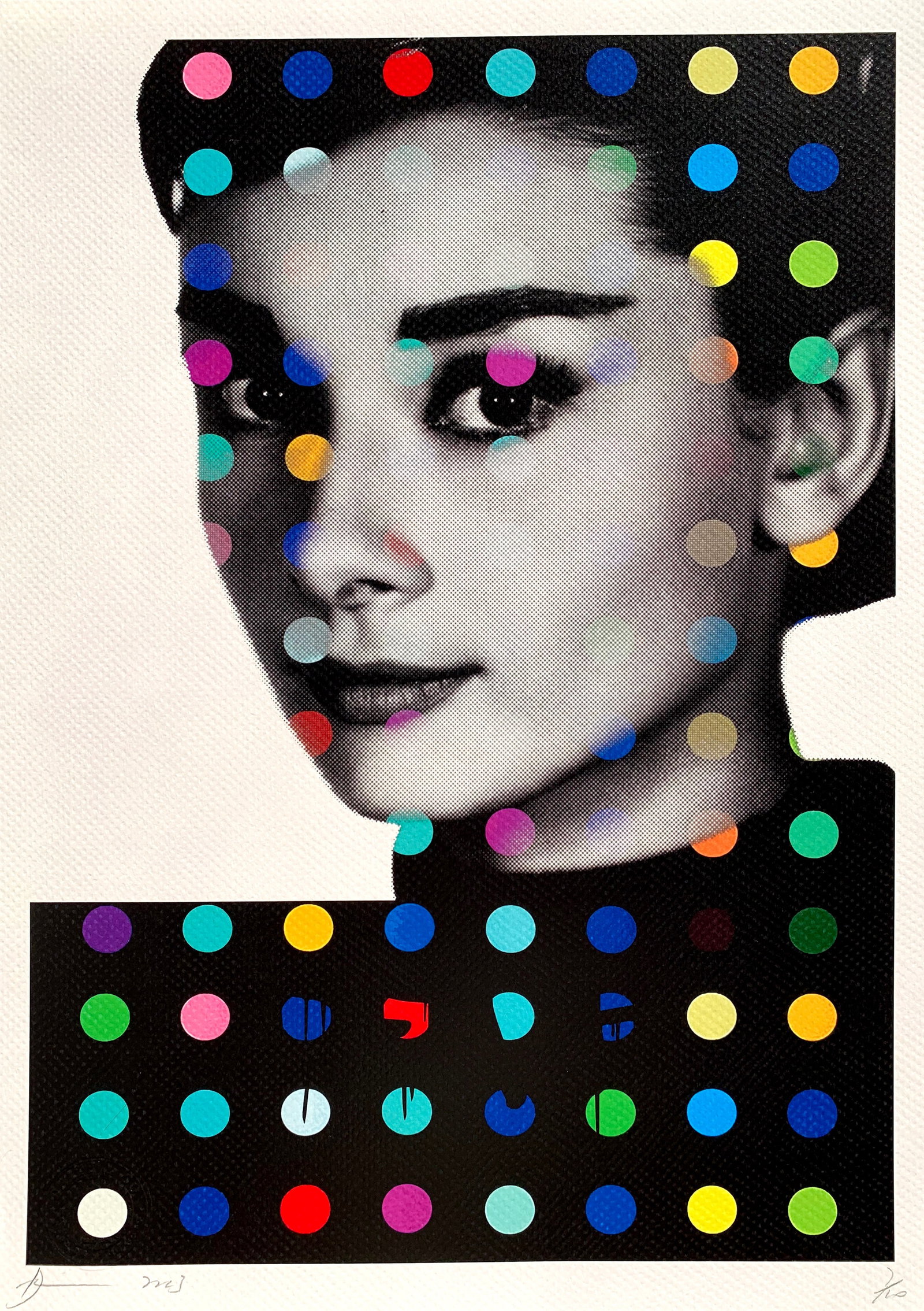 Death NYC Audrey Hepburn: Title: Death NYC Audrey Hepburn Date/Period:21st Century Materials: Giclee on Fine art 300 gsm paper Size:17 3/4 x 12 1/2 inches Description:Artist: Death NYC, limited edition giclee on paper, out of 