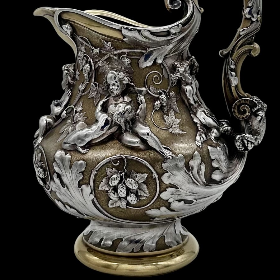 Mid 19th Century Antique Victorian Silverplate Wine Jug Elkington & Co 1873 - 11