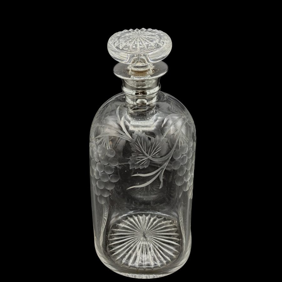 20th Century Antique George V Silver & Crystal Decanter London 1926 Goldsmiths & Silversmiths Co Ltd (1 of 7)