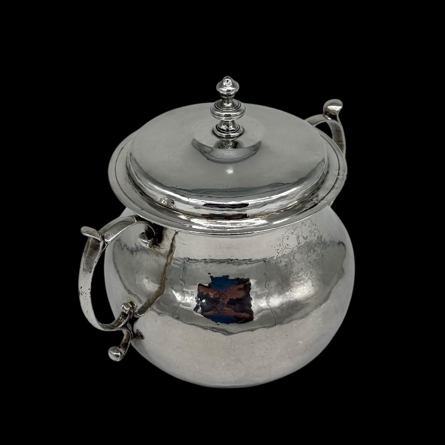 Mid 17th Century Antique Charles II Silver Porringer & Cover London 1668 Edward Gladwin - 6