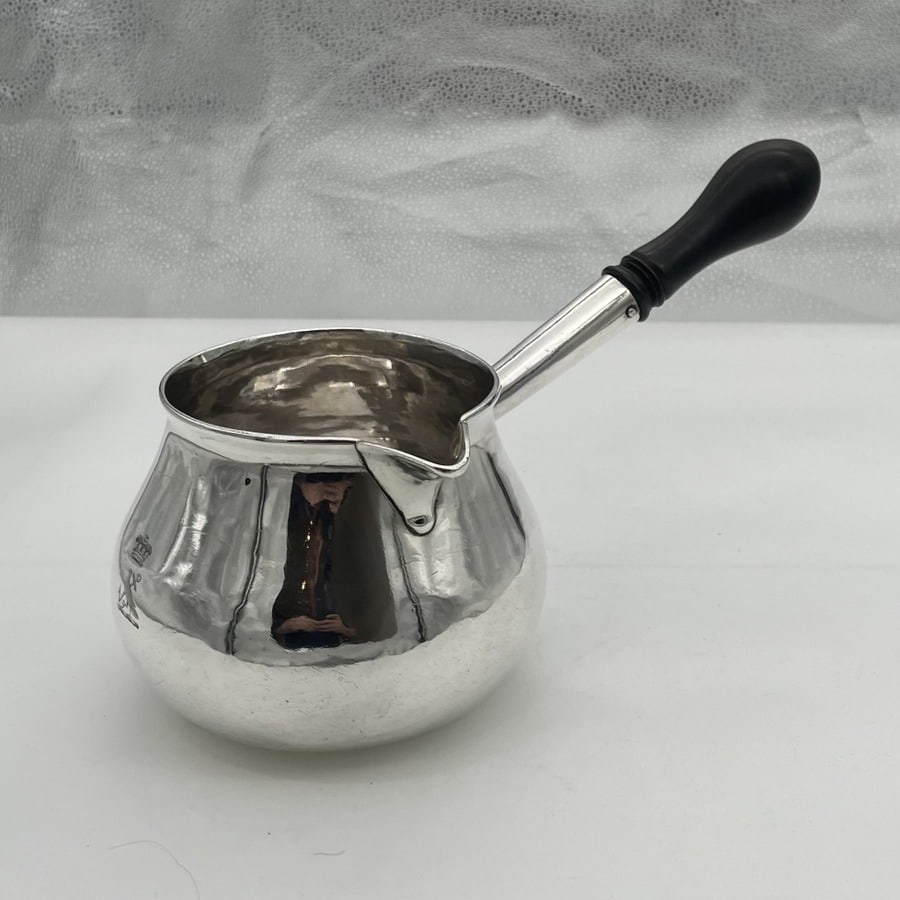 Early 18th Century Antique George II Sterling Silver Large Brandy Pan London 1729 James Gould - 6