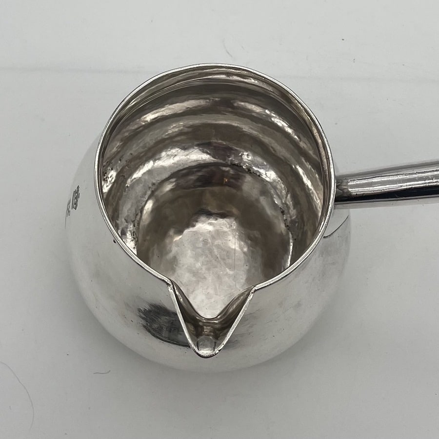 Early 18th Century Antique George II Sterling Silver Large Brandy Pan London 1729 James Gould - 9