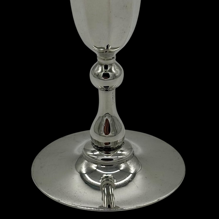Mid 20th Century Modern Sterling Silver Pair Champagne Flutes London 1961 LAG - 7