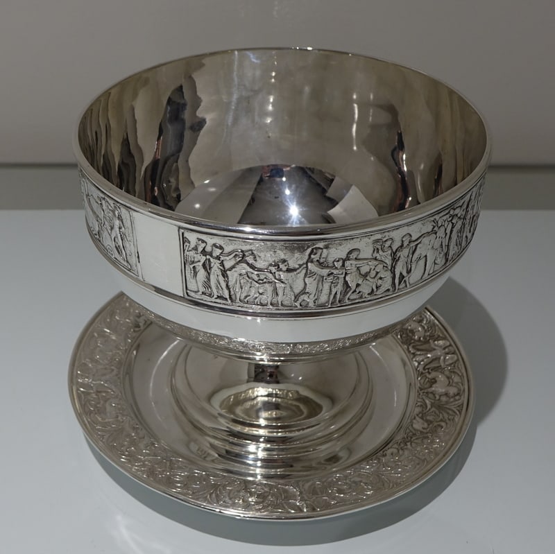 19th Century Antique Victorian Silver-Plate Rose Bowl on Stand Circa 1890 Walker & Hall - 2
