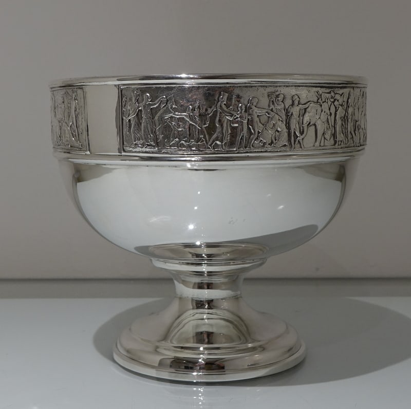 19th Century Antique Victorian Silver-Plate Rose Bowl on Stand Circa 1890 Walker & Hall - 4