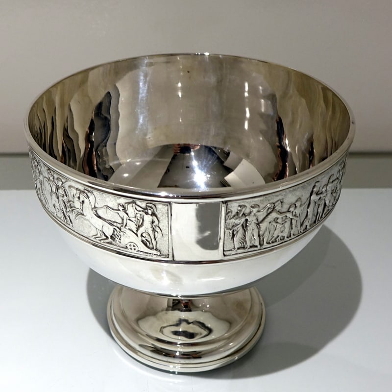 19th Century Antique Victorian Silver-Plate Rose Bowl on Stand Circa 1890 Walker & Hall - 5