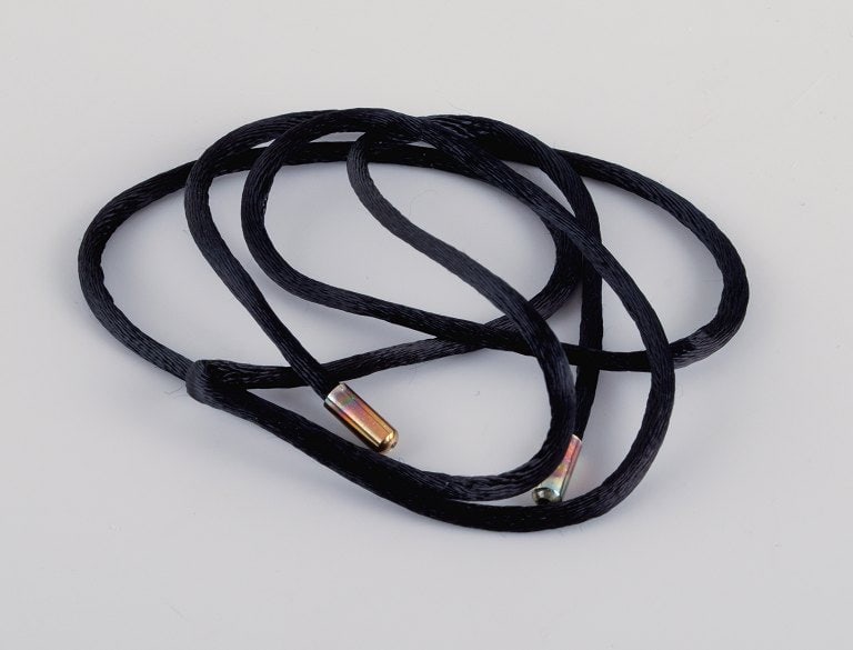 Regitze Overgaard for Georg Jensen. Infinity. Pendant in sterling silver with matching silk cord. - 4