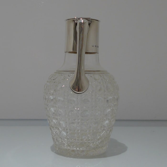 Early 20th Century Antique George V Sterling Silver & Crystal Claret Jug Birmingham 1912 Hukin & - 5
