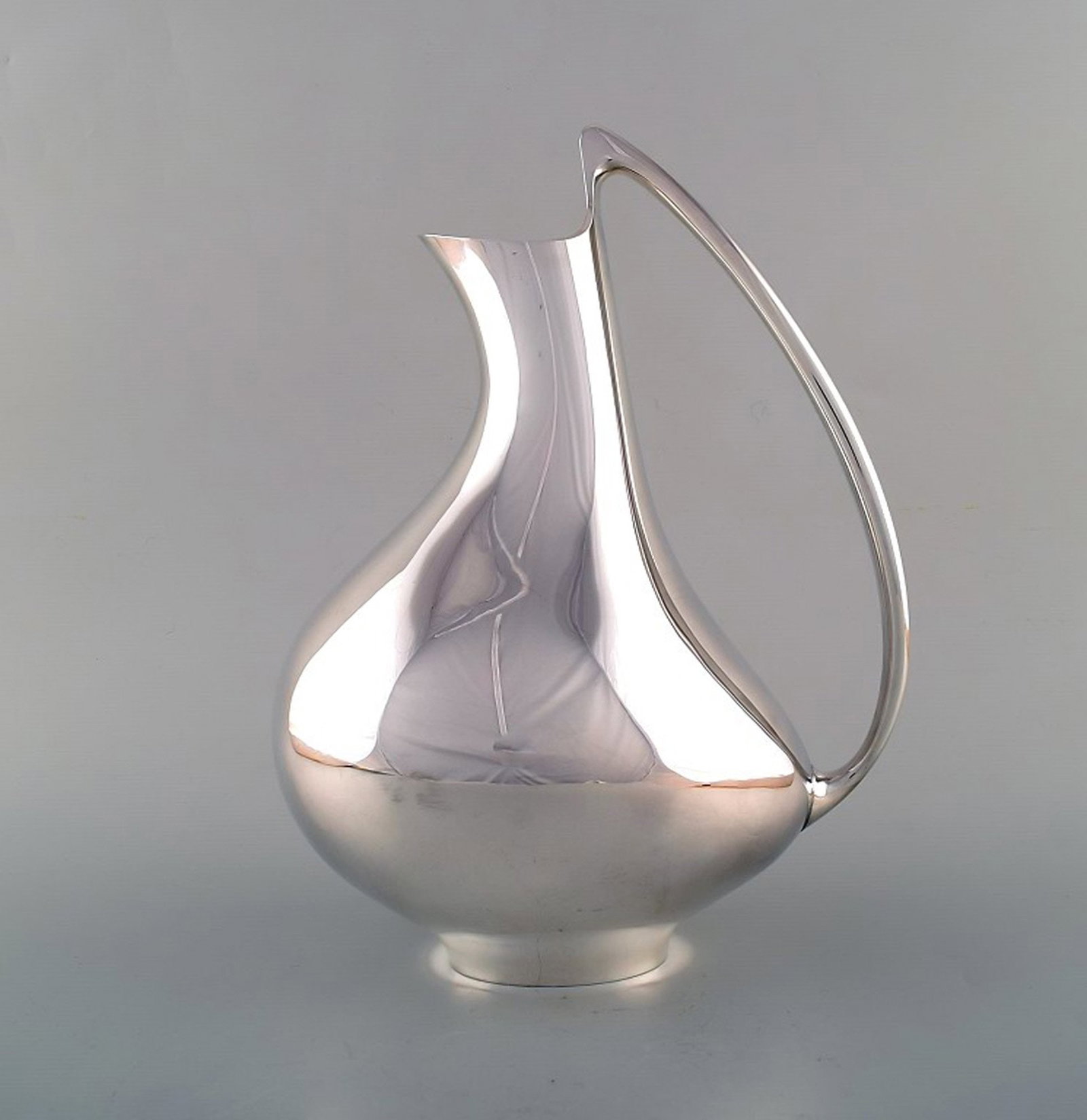 Henning Koppel for Georg Jensen. Modernist sterling silver jug. 'The Pregnant Duck'. Model number (1 of 5)