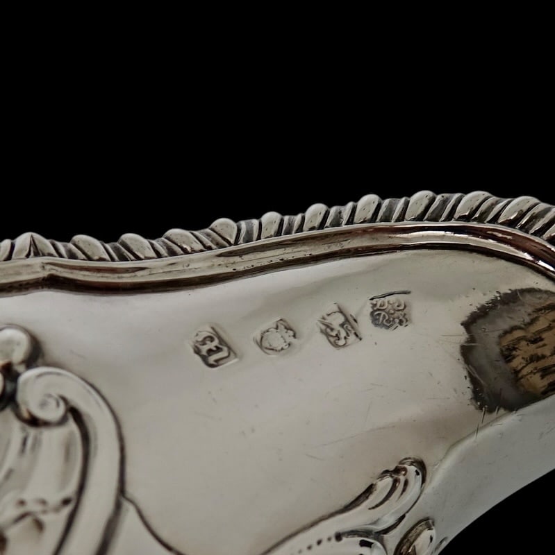 18th Century Antique George III Silver Pair Sauceboats London 1767 Daniel Smith & Robert Sharp - 10
