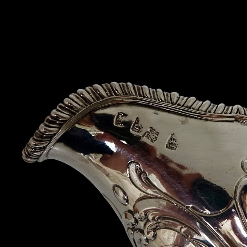 18th Century Antique George III Silver Pair Sauceboats London 1767 Daniel Smith & Robert Sharp - 11