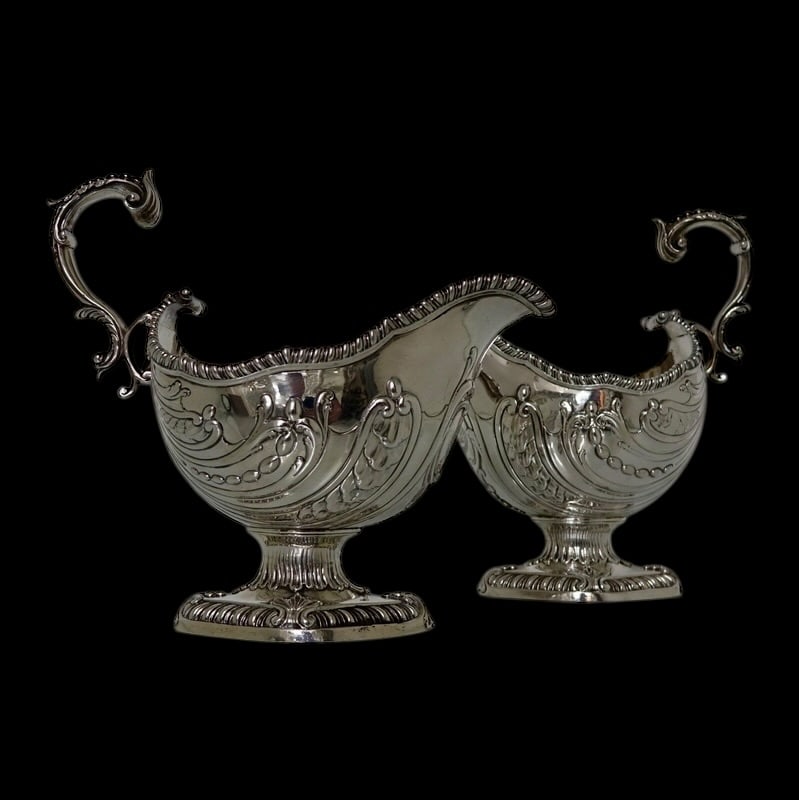 18th Century Antique George III Silver Pair Sauceboats London 1767 Daniel Smith & Robert Sharp (1 of 11)