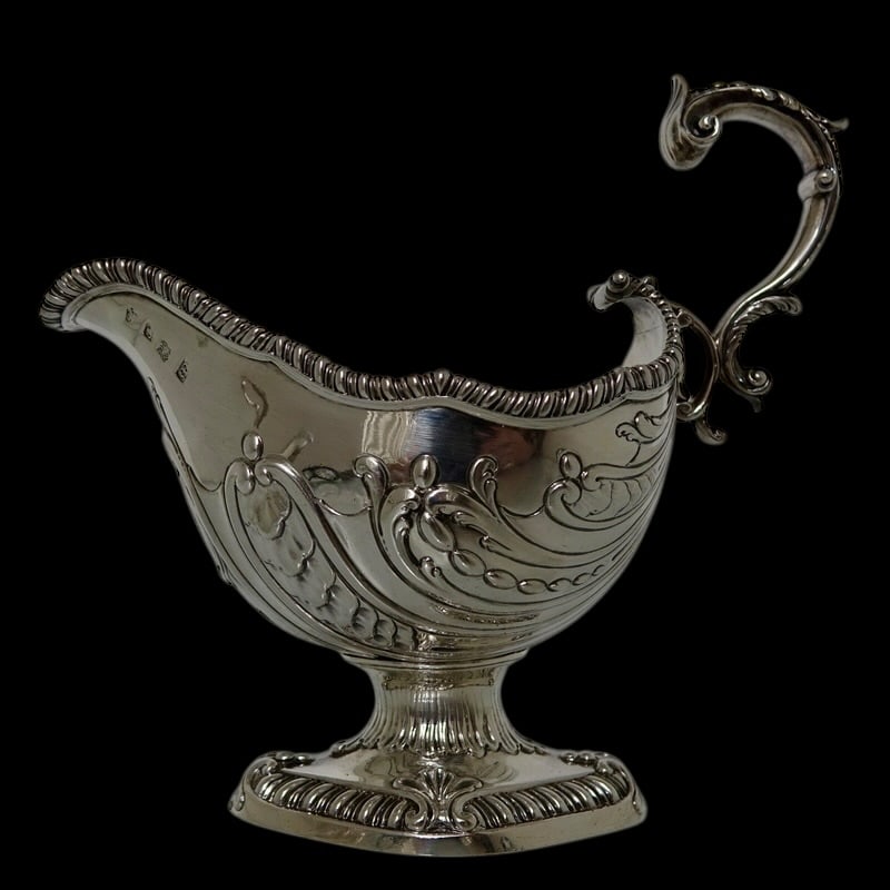 18th Century Antique George III Silver Pair Sauceboats London 1767 Daniel Smith & Robert Sharp - 6