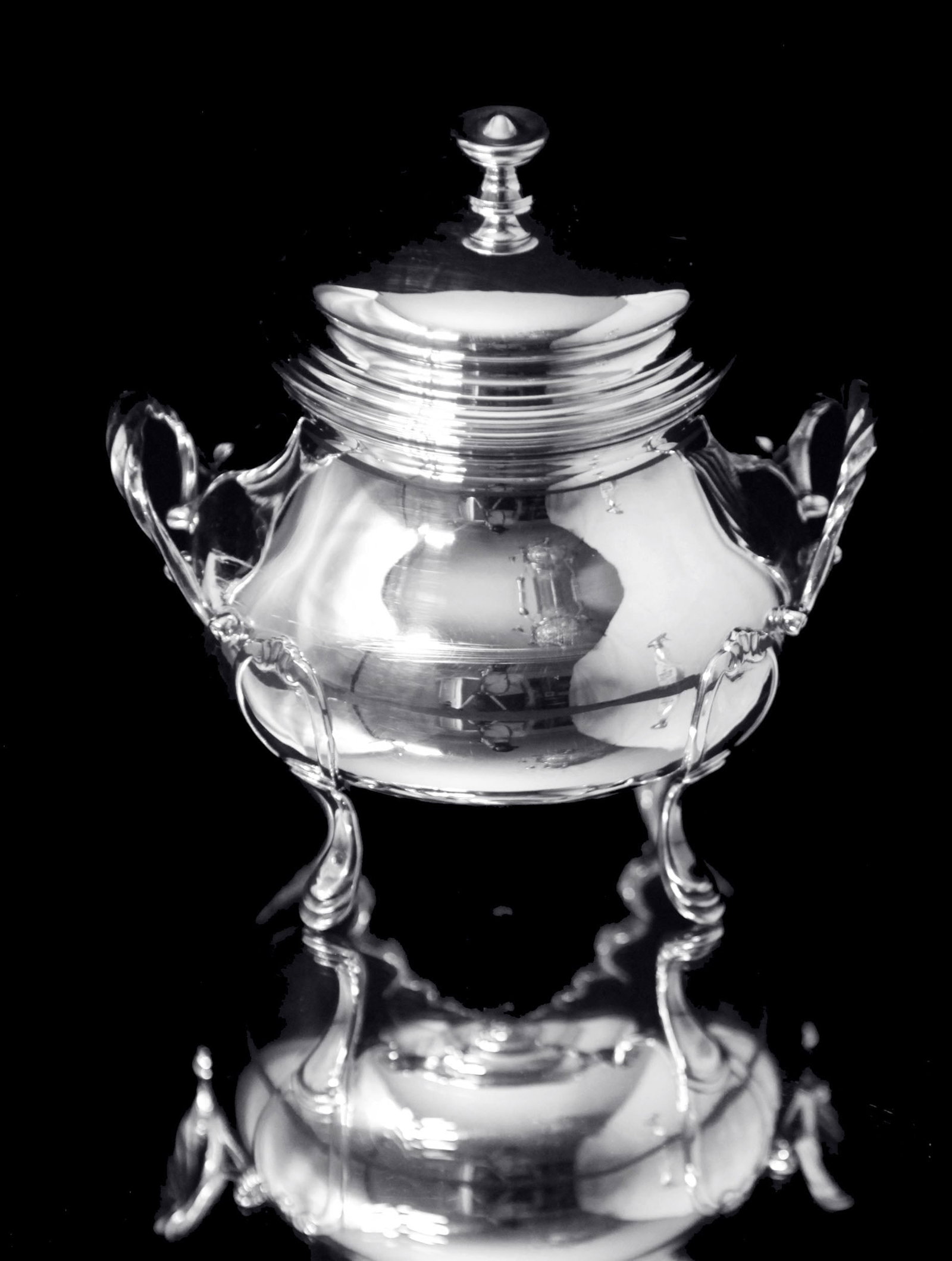Odiot Henin - 5pc. Antique French 950 Sterling Silver Louis XVI Tea Set with Serving Tray - Museum - 7