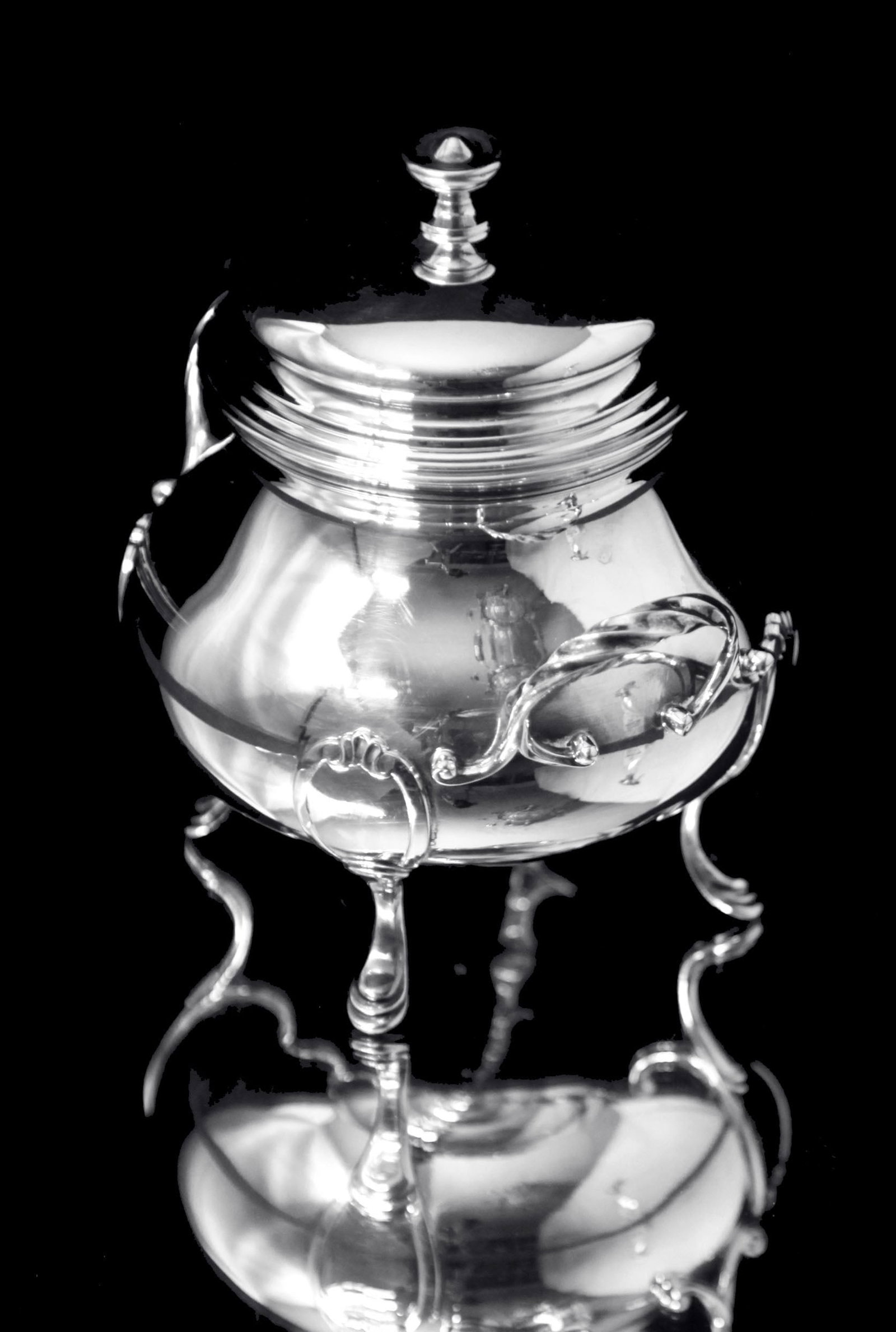 Odiot Henin - 5pc. Antique French 950 Sterling Silver Louis XVI Tea Set with Serving Tray - Museum - 8