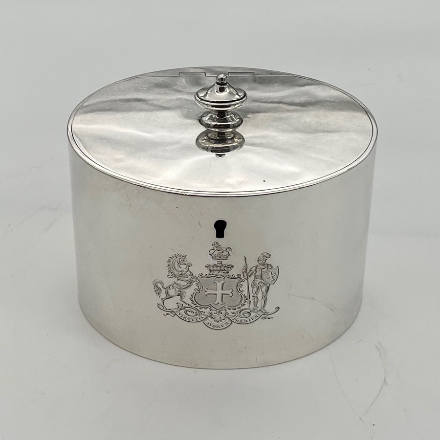 19th Century Antique Victorian Sterling Silver Tea Caddy London 1889 James Garrard - 2
