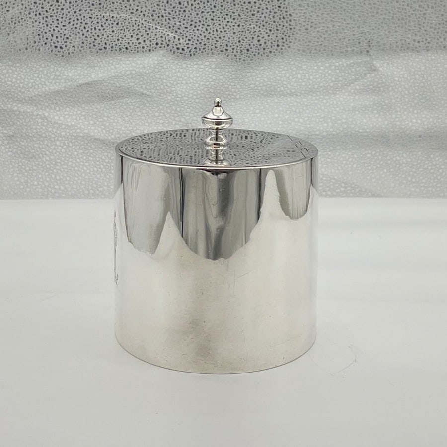 19th Century Antique Victorian Sterling Silver Tea Caddy London 1889 James Garrard - 3