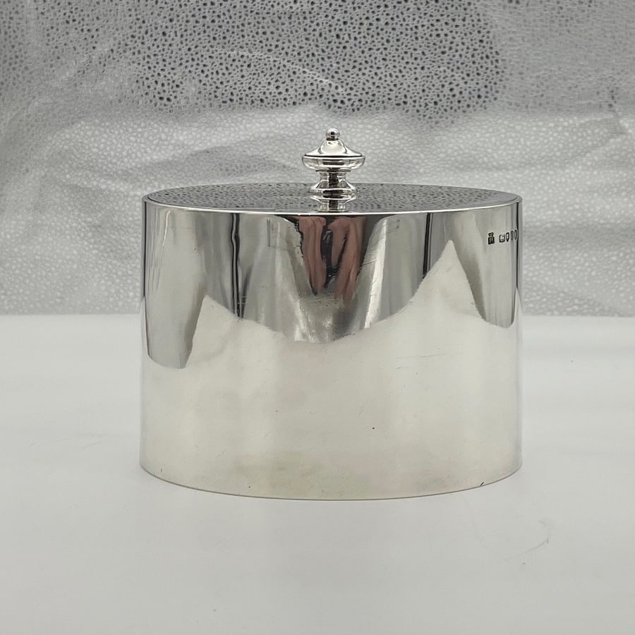 19th Century Antique Victorian Sterling Silver Tea Caddy London 1889 James Garrard - 4