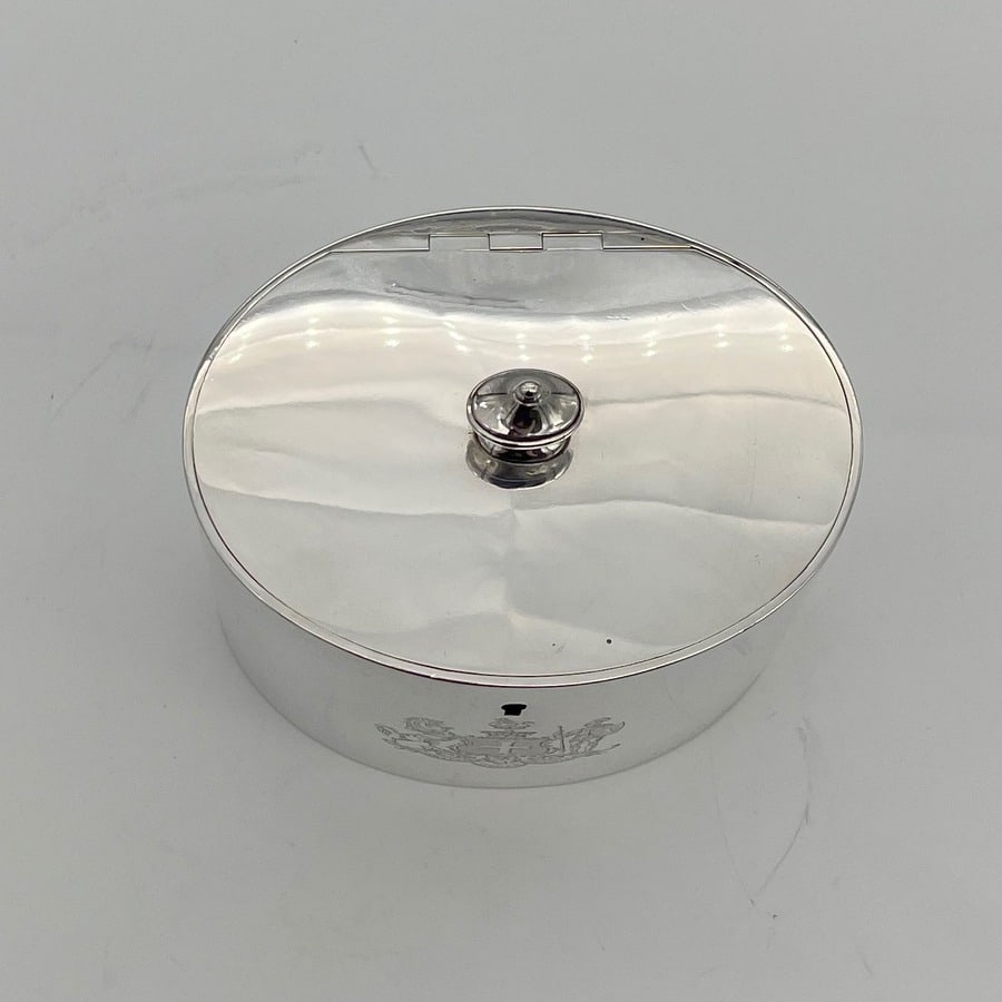 19th Century Antique Victorian Sterling Silver Tea Caddy London 1889 James Garrard - 6