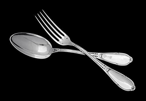 OLIER & CARON - 84pc 950 STERLING SILVER FLATWARE SET MOTHER OF PEARL KNIVES - 1920s - 3
