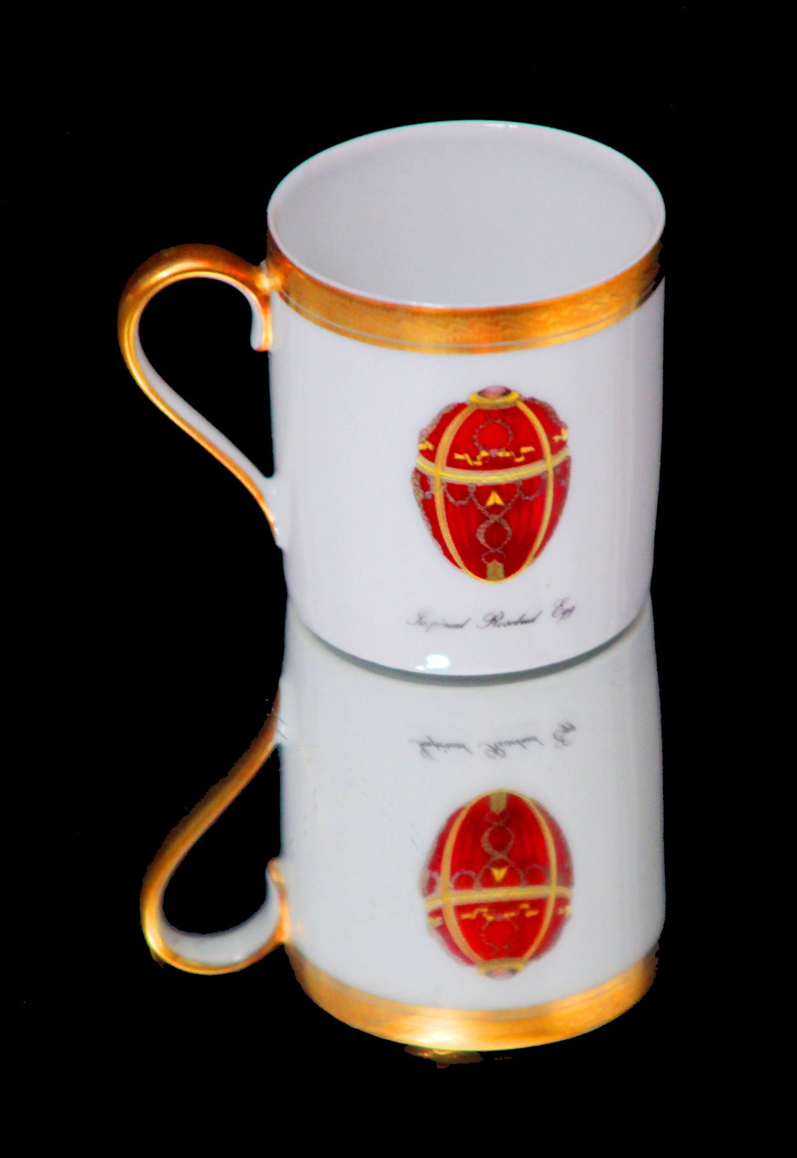 PUIFORCAT (HERMES) CHRISTOFLE - 5pc. 950 STERLING SILVER TEA SET + 4 FABERGE IMPERIAL EGG EXPRESSO - 18