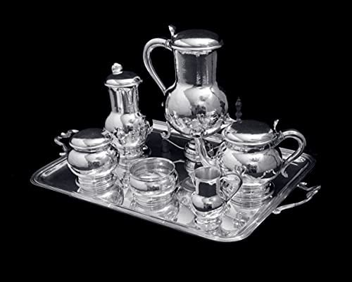 PUIFORCAT (HERMES) 6pc. 950 STERLING SILVER HAMMER FINISH ART DECO TEA / COFFEE SET - 1920s (1 of 9)