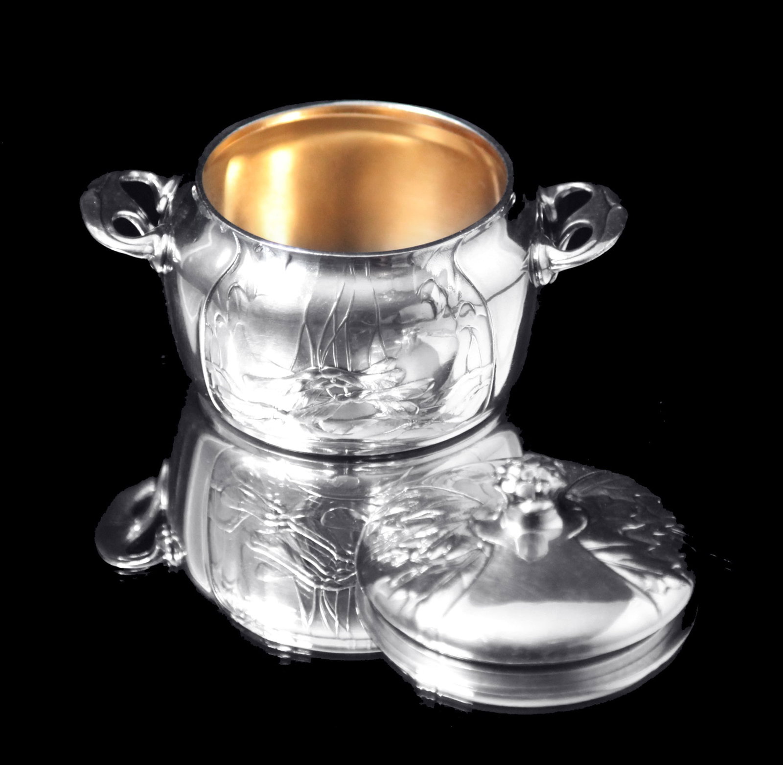 Orfevre Gallia - 7pc. Extremely Rare, Original French Art Nouveau Silver Plate Tea Set Including - 11