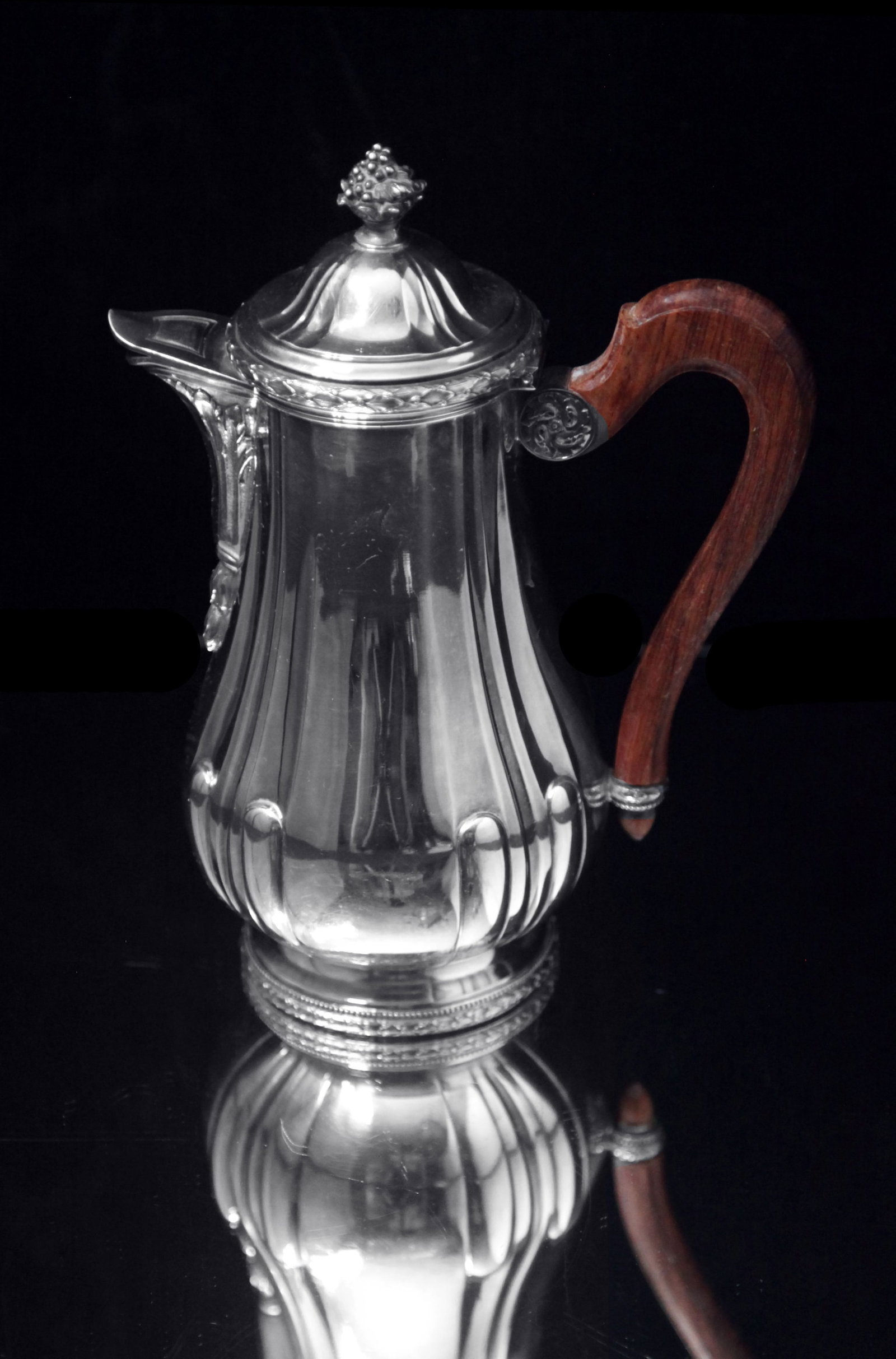 Puiforcat (Hermes): 4pc. Antique French Louis XVI Sterling Silver Tea Set + Tetard Sterling Serving - 4