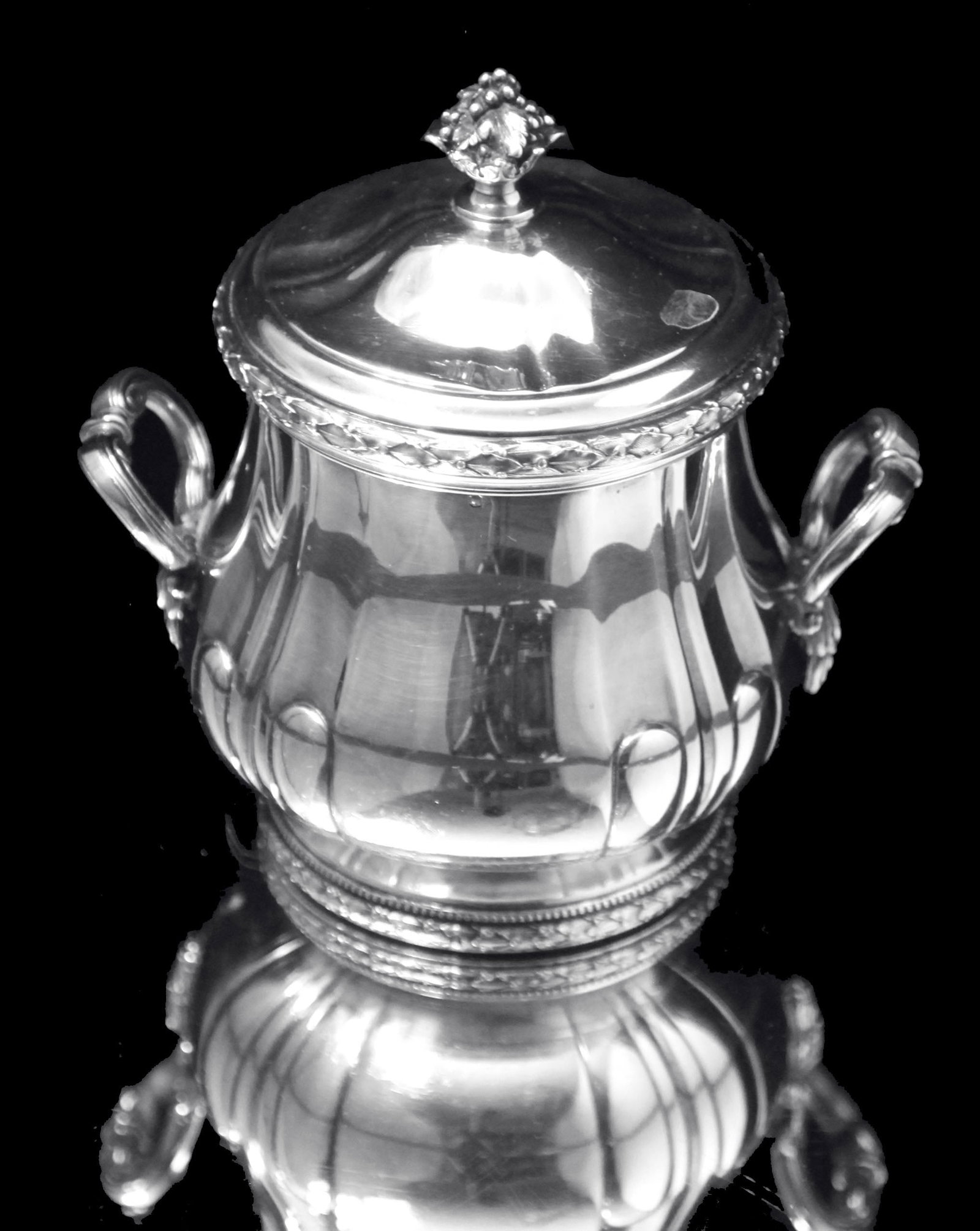 Puiforcat (Hermes): 4pc. Antique French Louis XVI Sterling Silver Tea Set + Tetard Sterling Serving - 6
