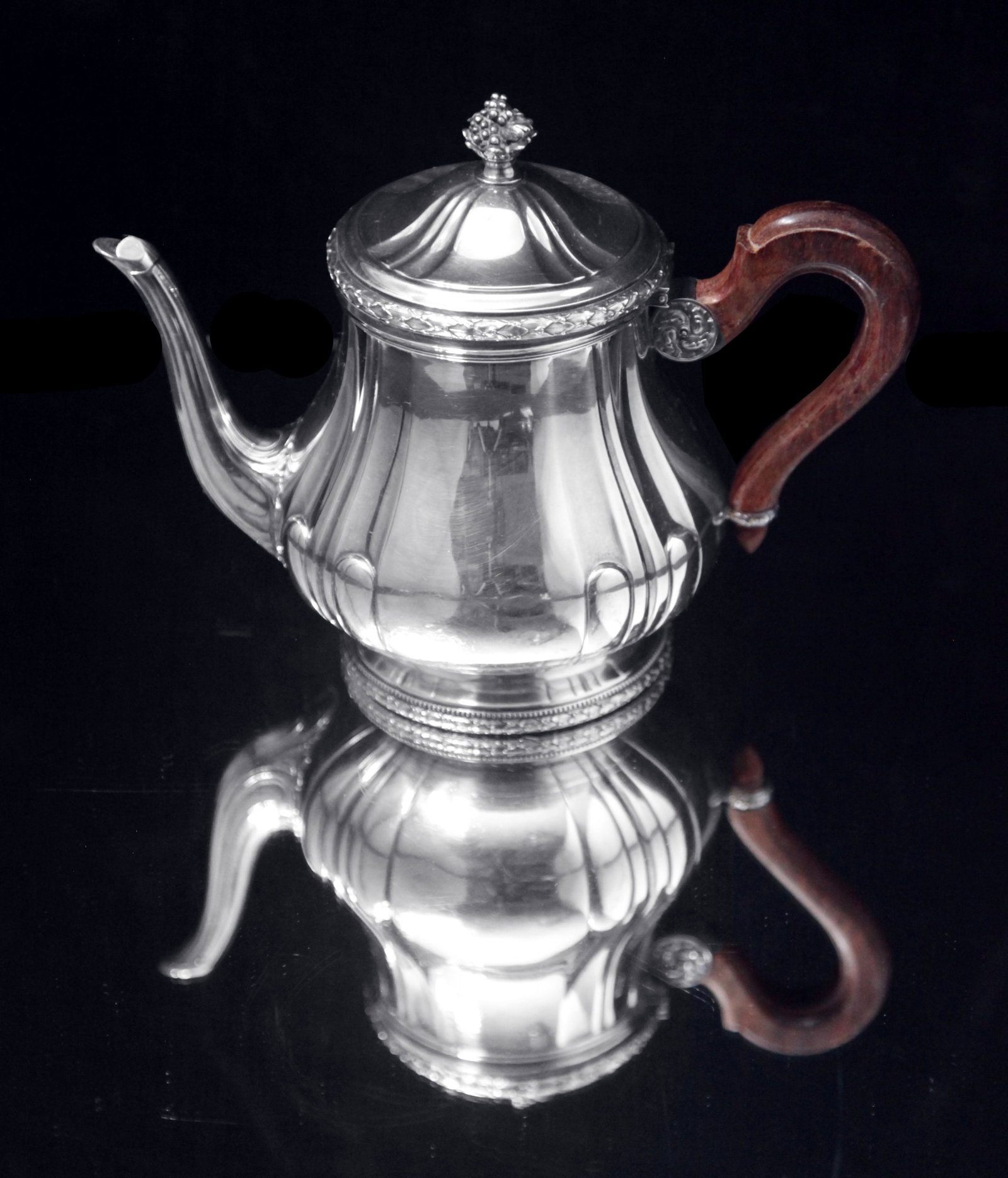 Puiforcat (Hermes): 4pc. Antique French Louis XVI Sterling Silver Tea Set + Tetard Sterling Serving - 9