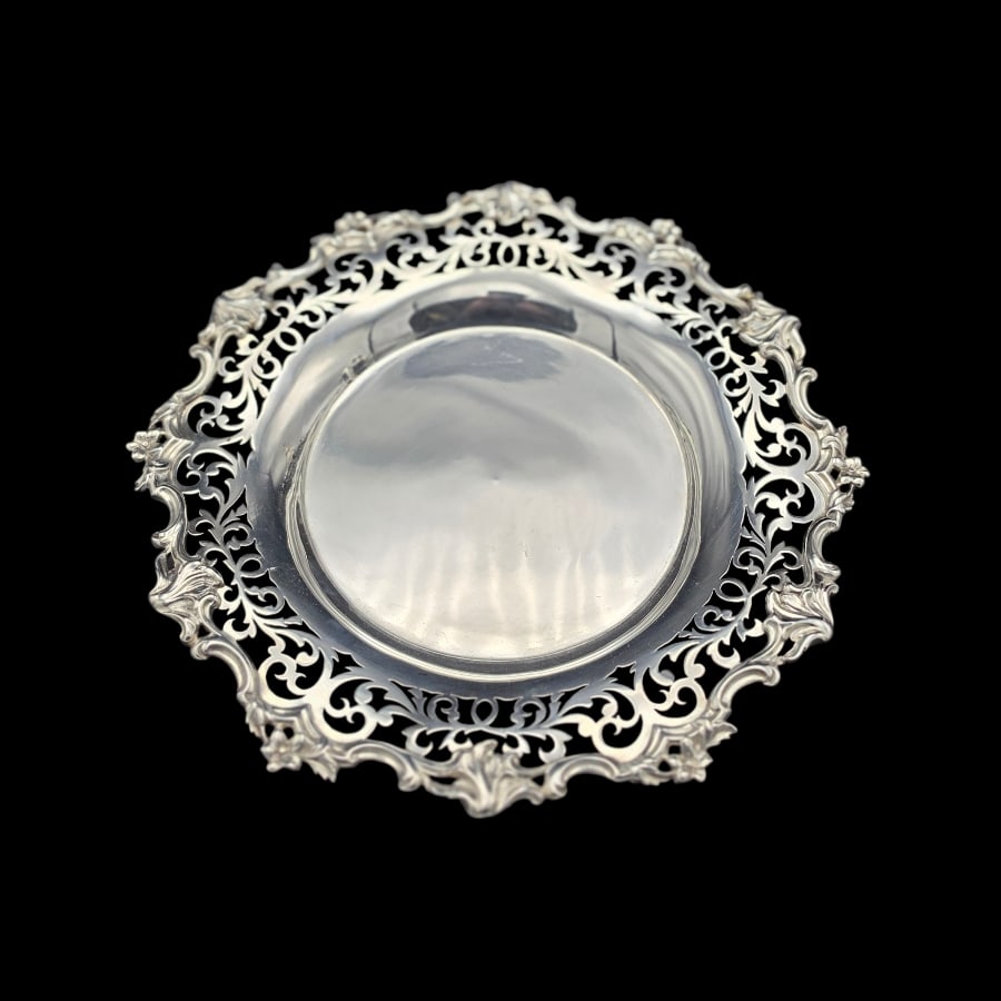 Mid 19th Century Antique Victorian Large Silver Conserve Dish London 1841 Barnard Family - 6