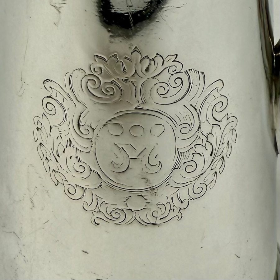 17th Century Antique William III Silver Coffee Pot London 1697 Pierre Harache - 8