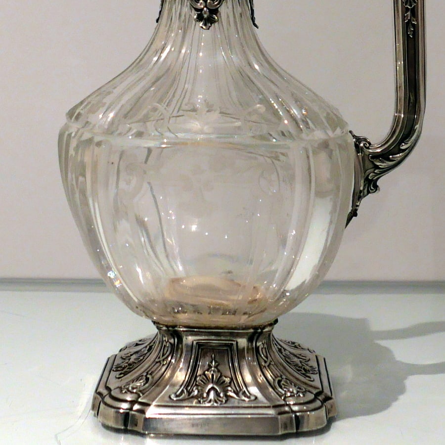 Late 19th Century French Silver & Crystal Claret Jug Paris Circa 1895 Edward Tetard - 10