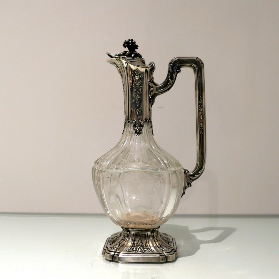 Late 19th Century French Silver & Crystal Claret Jug Paris Circa 1895 Edward Tetard - 6