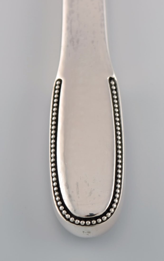 Rare Evald Nielsen number 14 sharpening steel in hammered silver (830) and stainless steel. 1920s. - 3