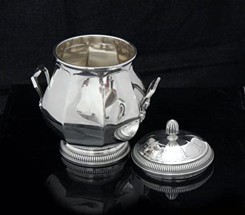 OLIER CARON - FRENCH ART DECO STERLING SILVER TEA / COFFEE SET WITH SERVING TRAY - 6