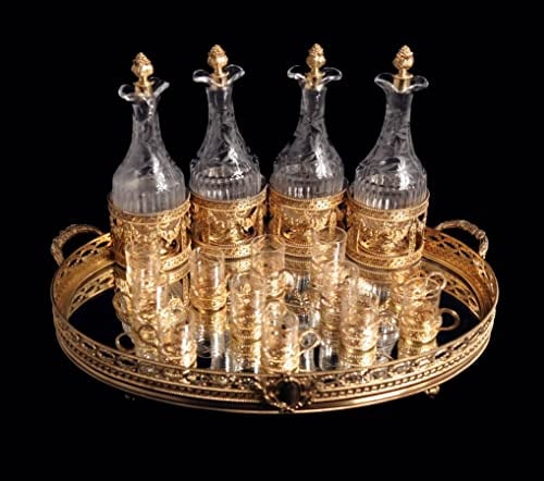 ODIOT NAPOLEON III VERMEIL (GOLD PLATED 950 STERLING SILVER) LIQUOR SERVING SET 1850-1899: Title: ODIOT NAPOLEON III VERMEIL (GOLD PLATED 950 STERLING SILVER) LIQUOR SERVING SET 1850-1899 Description:Direct from a Private Chateau in the South of France, A Magnificent 17pc. 19th Century Gold