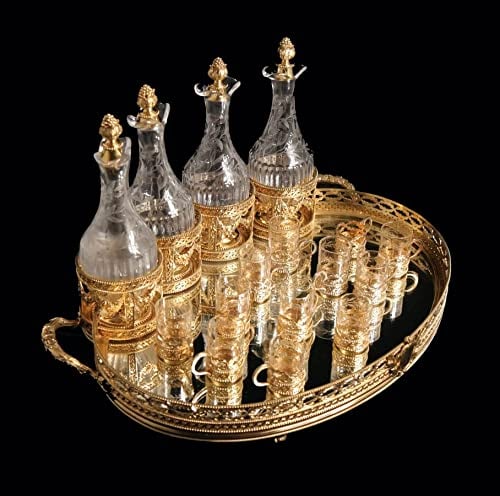 ODIOT NAPOLEON III VERMEIL (GOLD PLATED 950 STERLING SILVER) LIQUOR SERVING SET 1850-1899 - 2