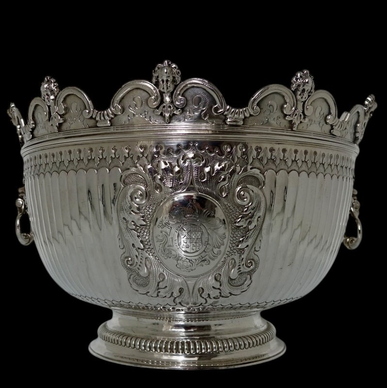 Early 18th Century Antique Queen Anne Britannia Silver Monteith Bowl London 1711 Isaac Dighton - 3