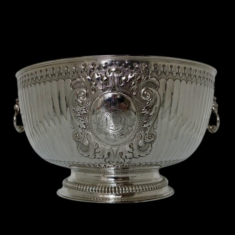 Early 18th Century Antique Queen Anne Britannia Silver Monteith Bowl London 1711 Isaac Dighton - 5