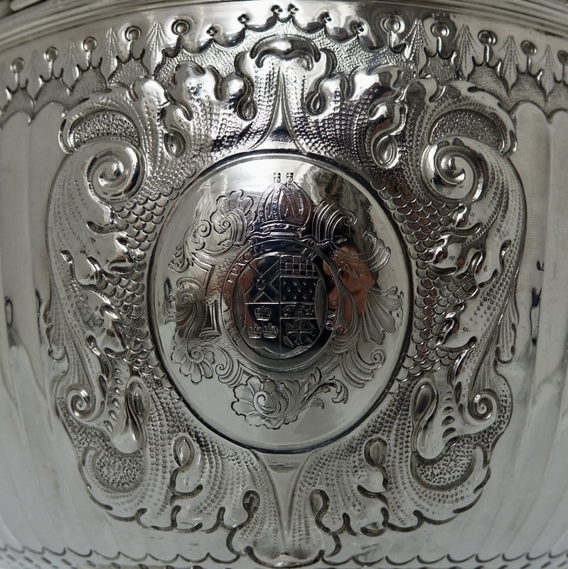 Early 18th Century Antique Queen Anne Britannia Silver Monteith Bowl London 1711 Isaac Dighton - 7
