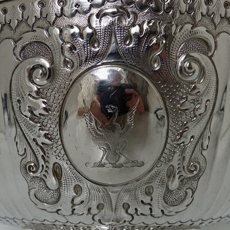 Early 18th Century Antique Queen Anne Britannia Silver Monteith Bowl London 1711 Isaac Dighton - 8
