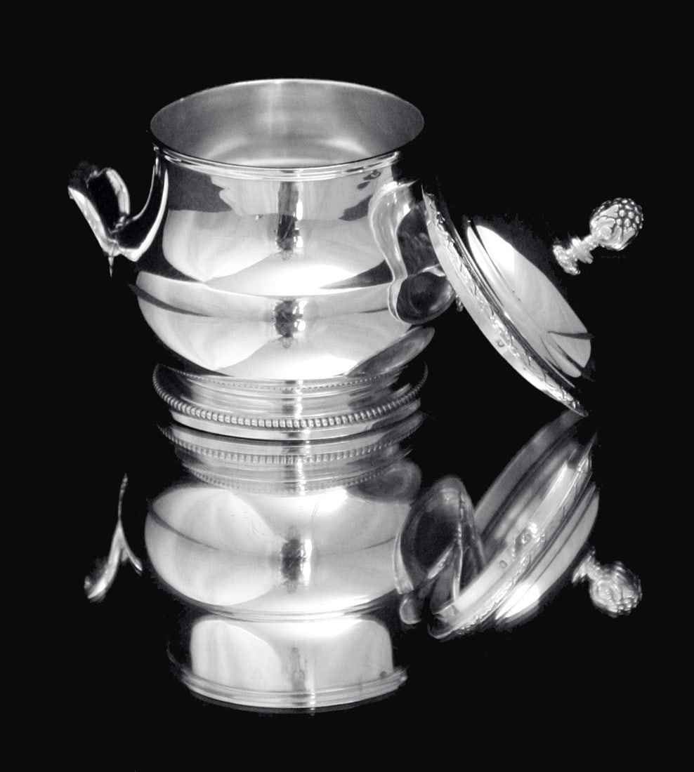 PUIFORCAT / HERMES ANTIQUE 5pc. 950 STERLING SILVER TEA SET + TRAY, 1850-1899 - 8
