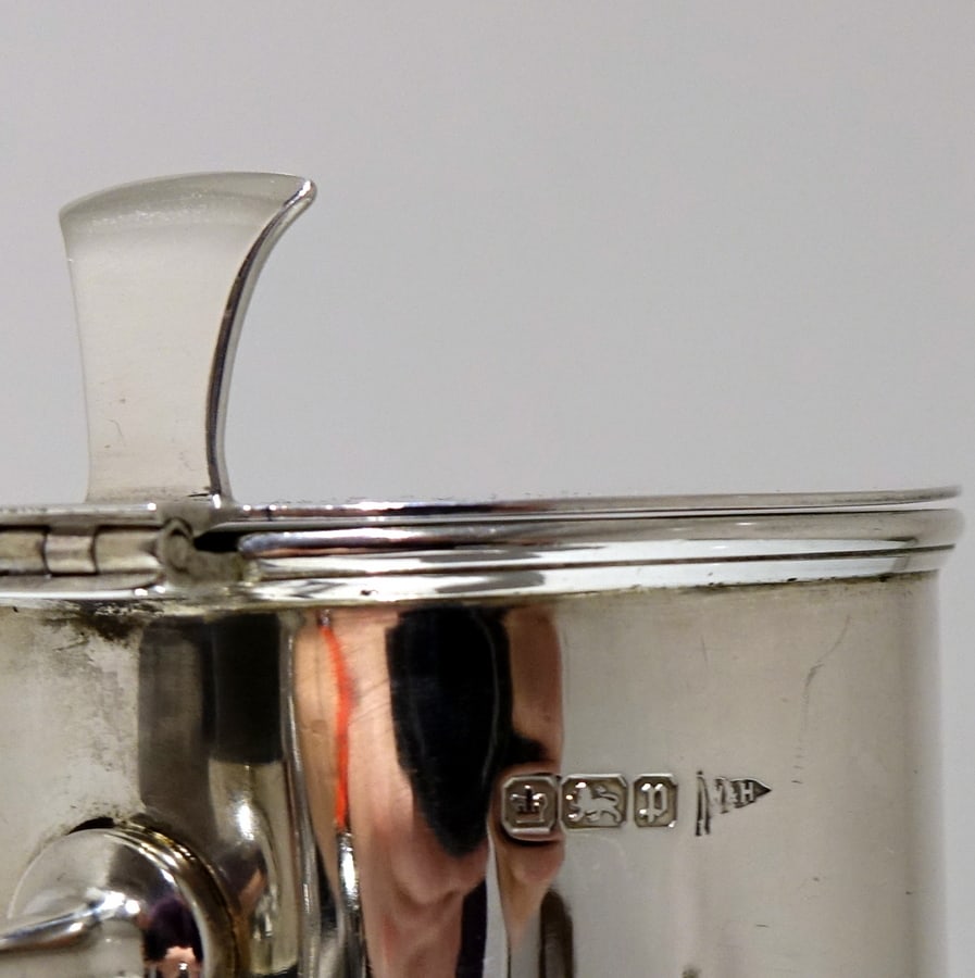 Early 20th Century Antique Edwardian Sterling Silver & Glass Claret Jug Sheffield 1907 Walker & Hall - 12
