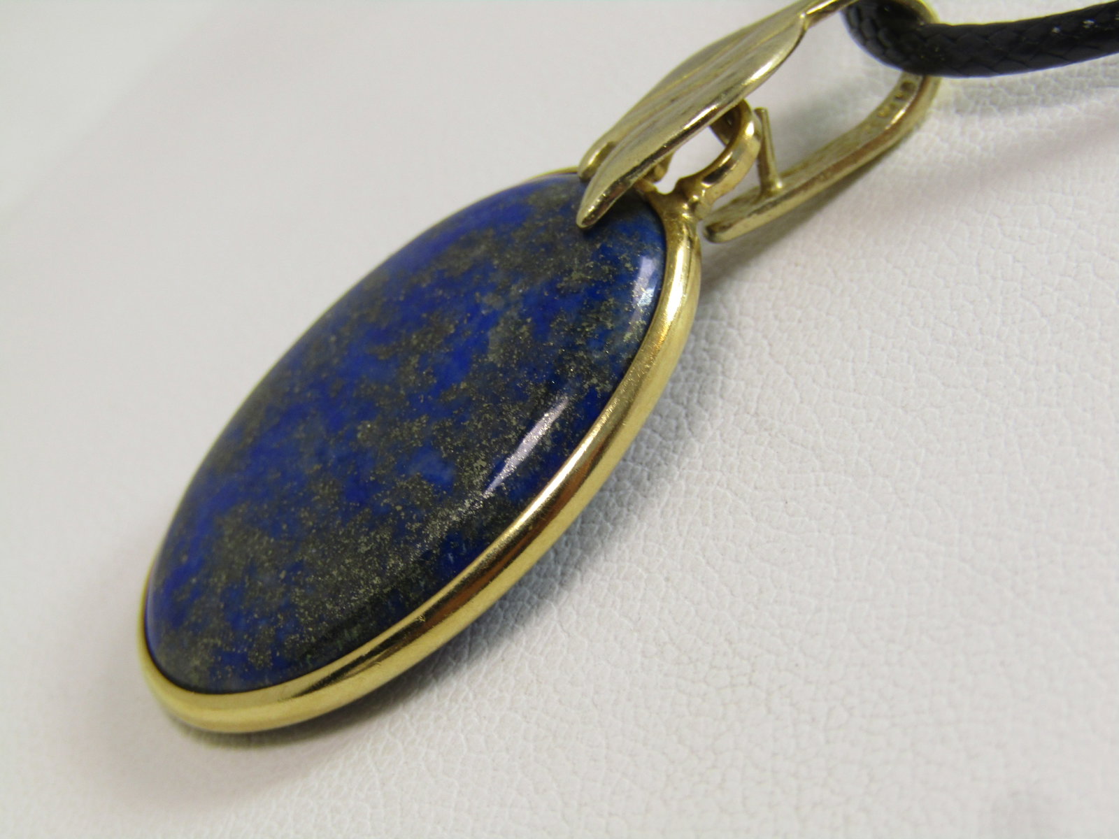 Vintage Lapis Lazuli Leaf Pendant/Necklace, 24", 1980's-1990's, 14kt G.F. - 5