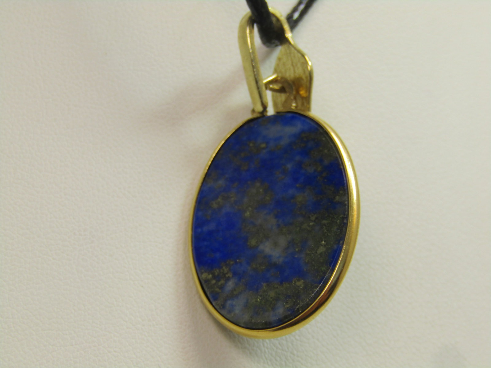 Vintage Lapis Lazuli Leaf Pendant/Necklace, 24", 1980's-1990's, 14kt G.F. - 7
