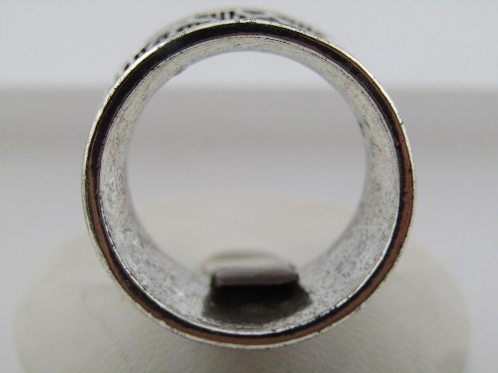 Silver Wide Ring, Leaf Scrolled, Sz. 10, 1990's - 5